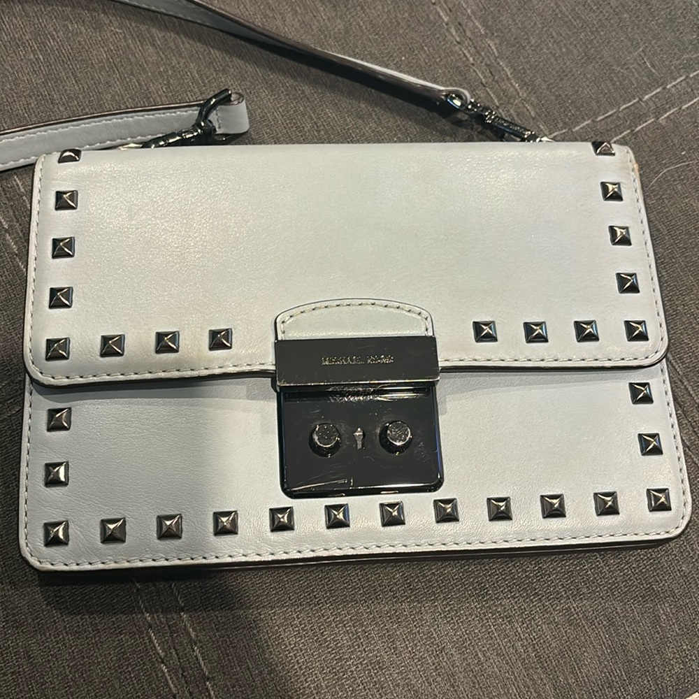 Michael Kors | Sloan Studded Gray Leather Crossbody Bag